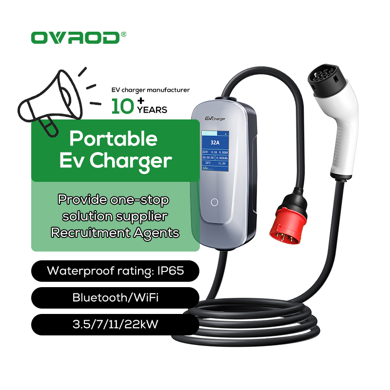 Ovrod Electric Car 16a Mode 2  - Type 2 Portable Ev Charger 11Kw Cee 评论和价格